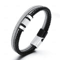 YK Hot Sale Stainless Steel Simple Steel Bracelet Men Leather Magnetic Buckle Titanium Steel Bracelet