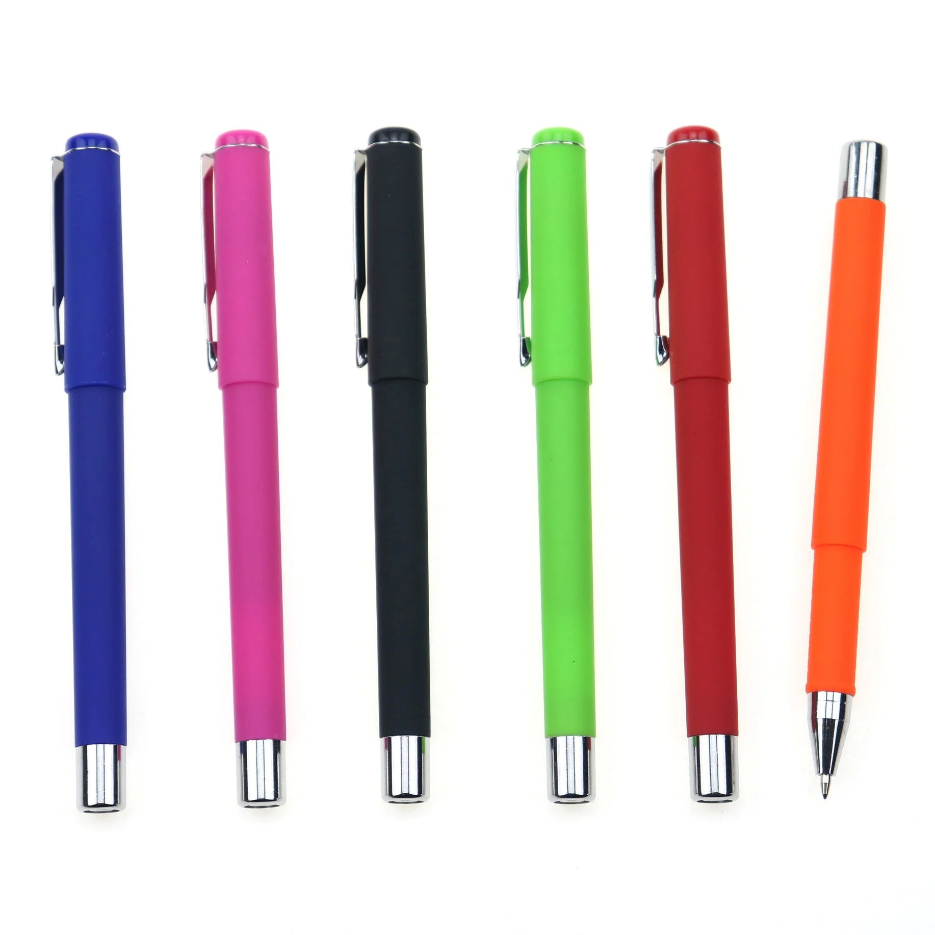 Cheap 1.0mm Rubber Custom logo Color Gel Ink Pen Promotional Gel Pens