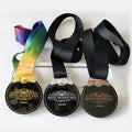 Custom Crystal Ribbon Cheap Round Shape Medal Carved Glass Prize Souvenir Sports Award Crystal Medal