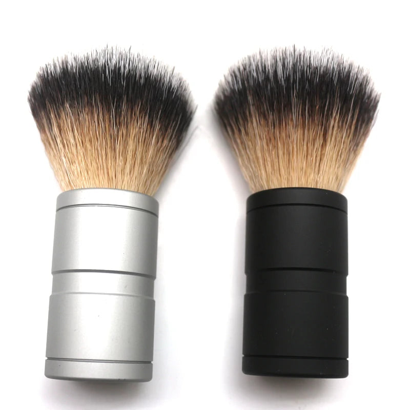 JDK 1PC Matt Silver Shaving Brush Metal Handle Beard Shaving Brush Synthetic Hair Private Label Grooming Brush