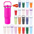 Hot Selling 30oz Stainless Steel Water Bottle Portable Flip Straw Double Wall Vacuum Tumbler Handle Outdoor Sublimation Cold