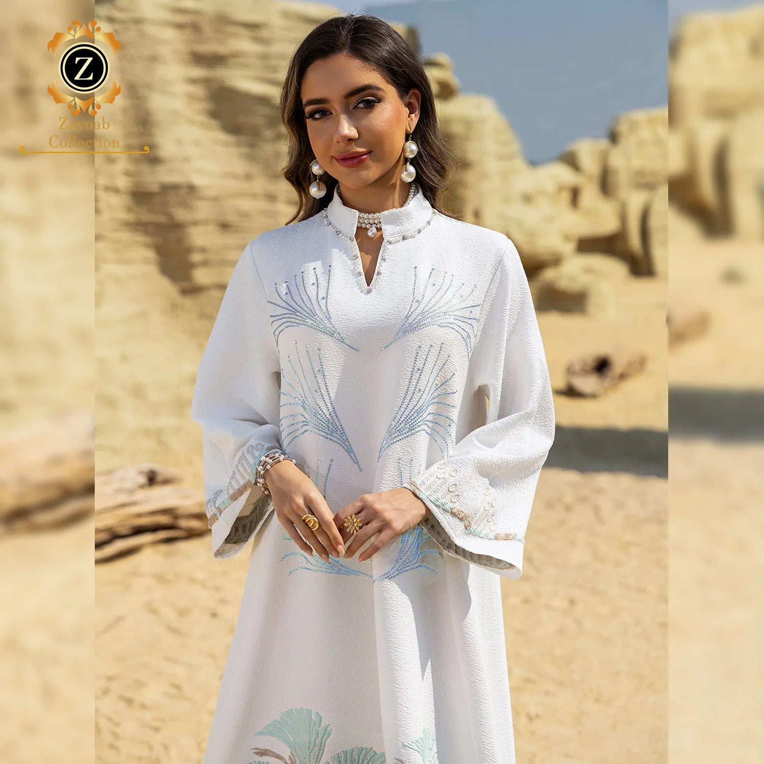 Zaynab Women Muslim Dress Wholesale Dubai Latest Satin Arab Women'S Colorful Abaya Dubai Luxury Dubai Elegant Abaya