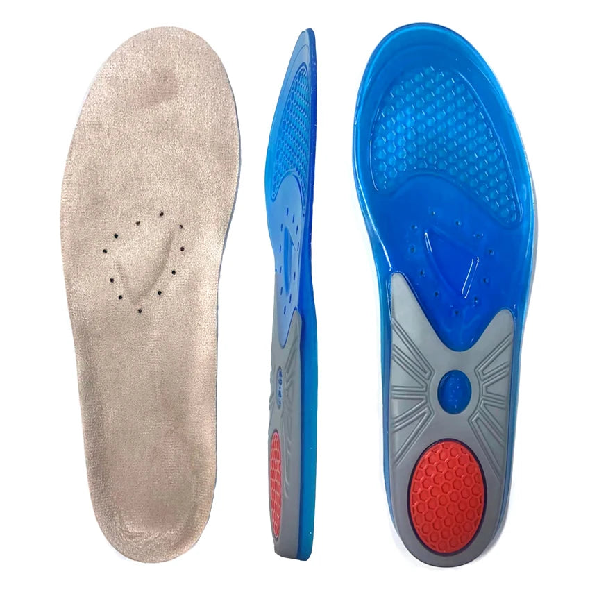 Sports Massaging Silicone Gel TPE Insoles Arch Support Orthopedic Plantar Fasciitis Running Insole for Shoes HA00142