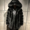 Men's Fur Jackets for Men Winter Outerwear Hooded Men Fur Long Coat