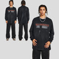 280G Fashion Loose Abstract Print Long Sleeve Top 100% Cotton Quick Drying round O-Neck Breathable Long Sleeve