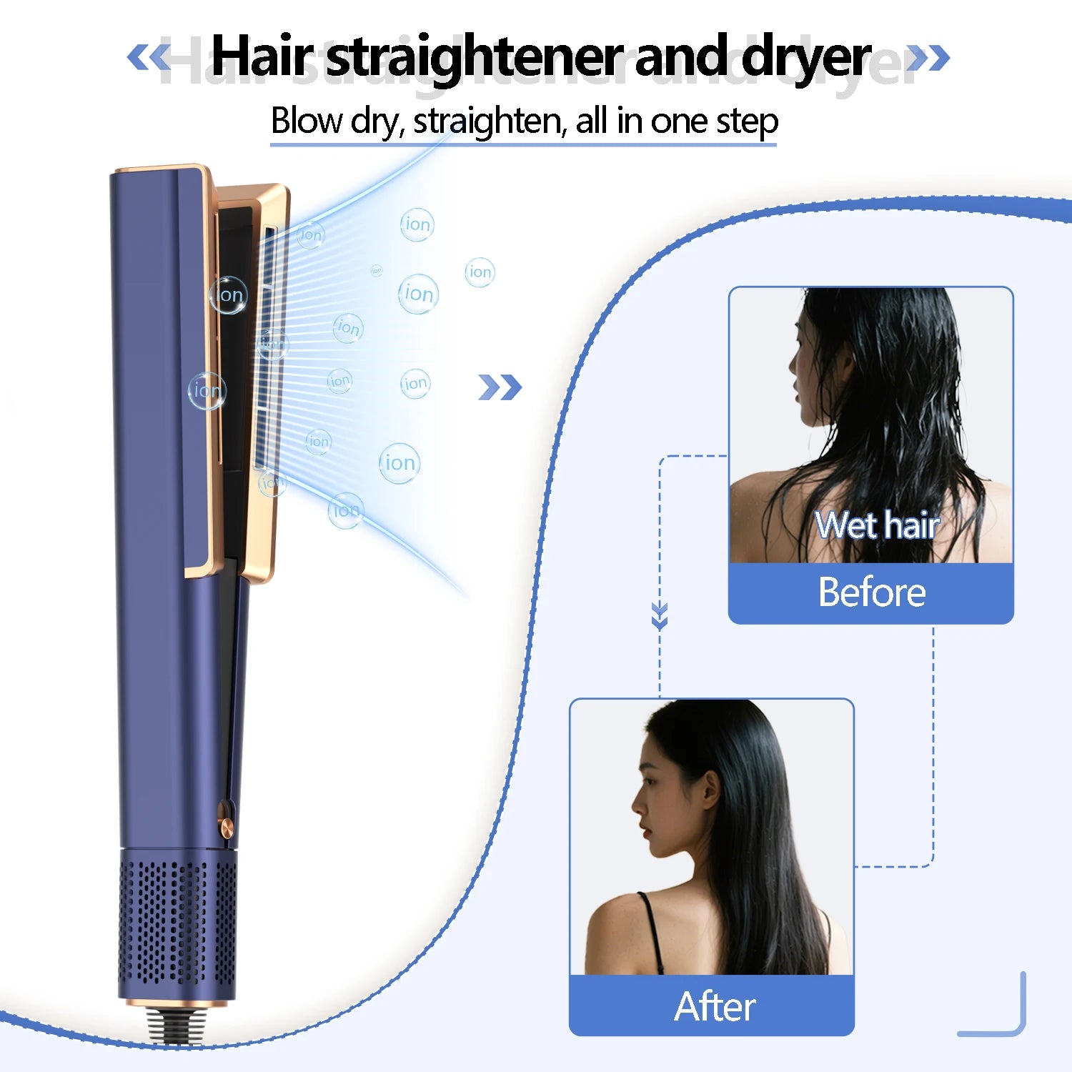 Flat Iron Fast Heating Salon Curling Iron and Hair Straightener Dual Wet and Dry Flat Iron