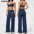 PASUXI Custom LOGO 4 Pcs Suit Sports Clothes Women's Athletics Fitness Yoga Wear Workout Clothing for Woman Gym Fitness Sets