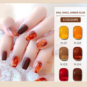6 Colors 5ML Jelly Amber Gel Nail Polish Translucent Maillard Caramel Soak Off Uv Led Semi Permanent Varnish Gel Nail Supplies