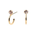 LOZRUNVE Dainty Star Shape Crystal 925 Silver Fashion Huggie Open Hoop Earring Minimalist Jewelry