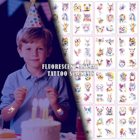 Customizable Temporary White Water Transfer Tattoo Stickers Glow-in-Dark Animal Designs Waterproof Paper for Large Size Party