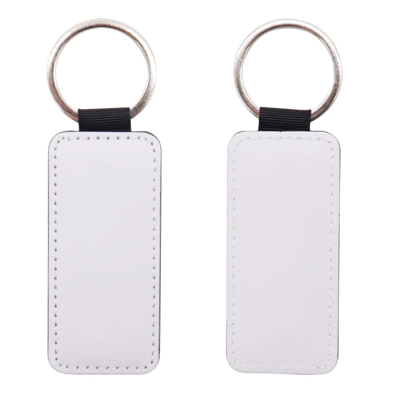 Round Blank Double Sided Sublimation Keychain Custom Printed Pu Leather Keyring