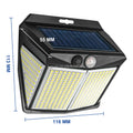 Germany Stock Outdoor Super Bright Solar Wall Light with Motion Sensor 6000K 412LEDs Waterproof 4 Sides Solar Garden Lamp