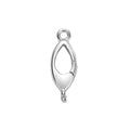 925 Sterling Silver Oval Double Bail Connector Charm Clasp Two Ring Push Gate Bead Clasp for Pendant Necklace