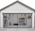 Garage Screen Magnetic Door Kit 16x7ft Hands Free Mesh Screen Door Window and Door Screens Fiberglass Garage & Shed Black CN;HEB