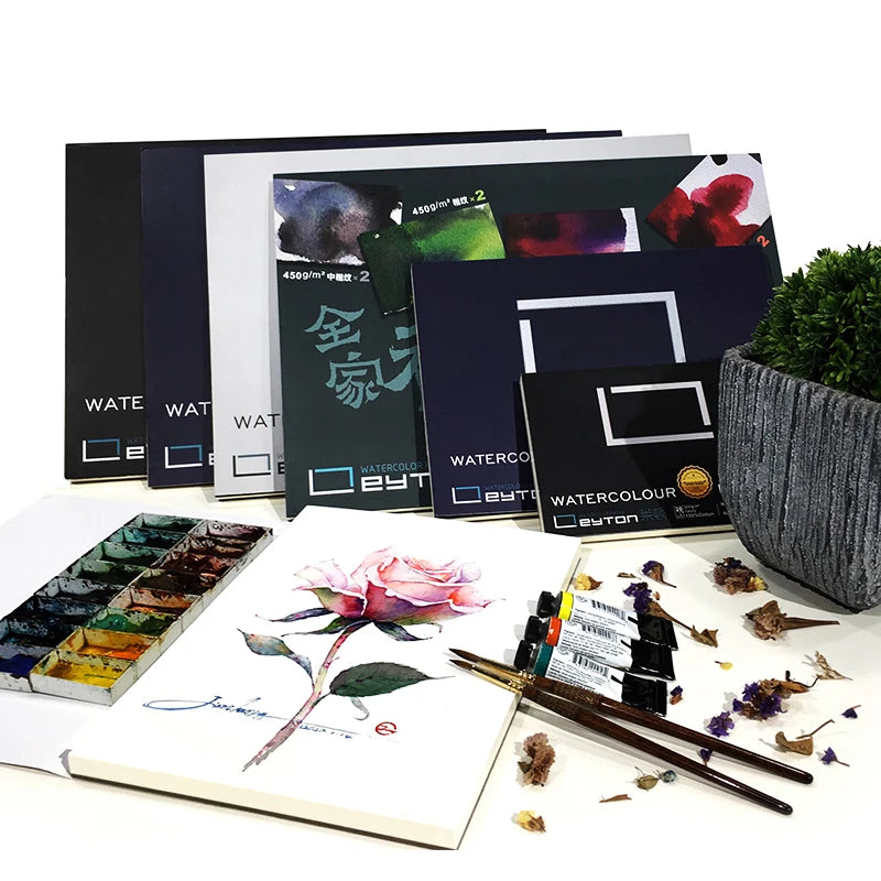 Leyton 450gsm Cold Pressed Artist Grade Watercolor Painting Paper LD3320 61*46cm 100% Cotton Sketching Watercolor Book