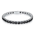 925 Sterling Silver Iced Out Moissanite Bracelet 4mm 5mm Black Moissanite Tennis Chain Wholesale Price