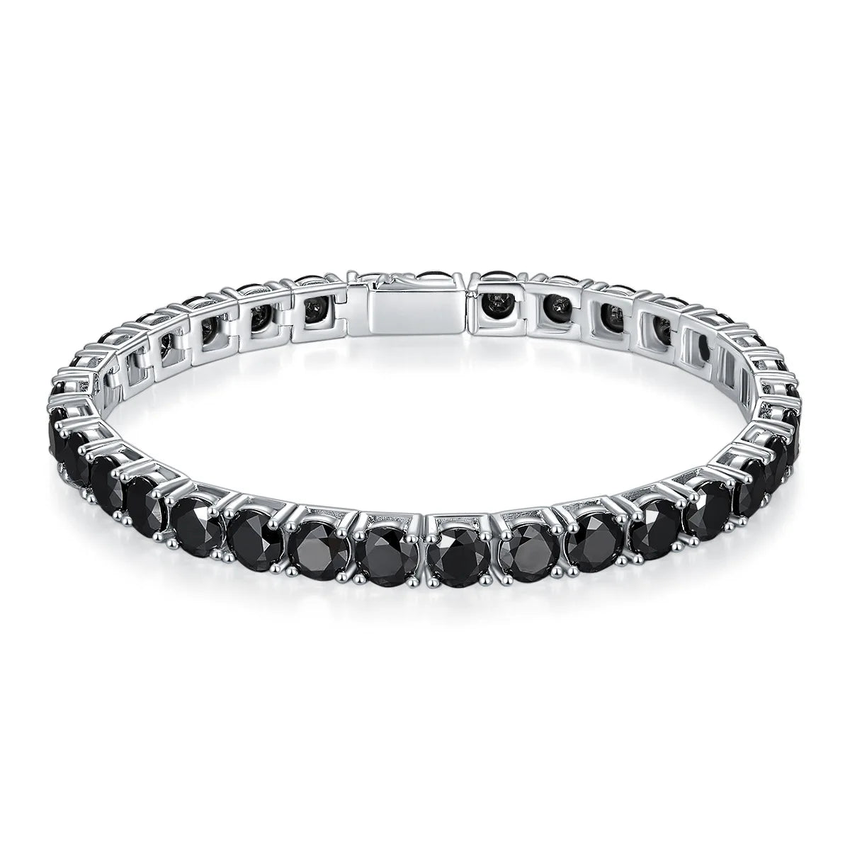 925 Sterling Silver Iced Out Moissanite Bracelet 4mm 5mm Black Moissanite Tennis Chain Wholesale Price
