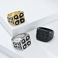 Simple Retro Punk Style Stainless Steel Vintage Religious Jerusalem Cross Rings for Male Hip Hop Biker Rings Jewelry