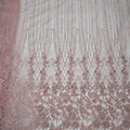 HY0706 Hand Heavy Beads Lace Luxury 3d Pearls Austria Lace Fabric for Nigeria Wedding Party pink Sequins Tulle Lace