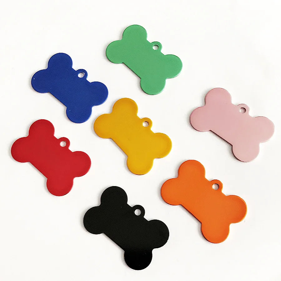 Pet Supplies Laser Colorful Dog Bone Listing Tag Dog Pendant