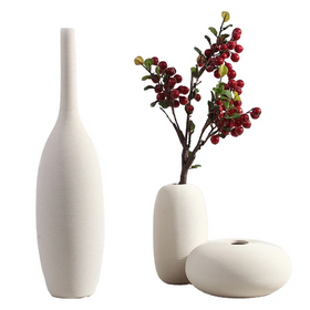 Handmade Modern Nordic Tall Ceramic Flower Vase Pure White Eco-Friendly Glass for Home Commercial Use for Hotels Restaurants