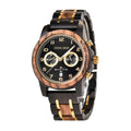 Low MOQWholesale Waterproof Black Wood Fashion Wrist Gold Stainless Steel Luxury Mens Quartz Wood Watch