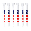 Stars and Stripes Blue and White Golf Tee Eco-Friendly Bamboo Wooden Pin Striped Course Accessories