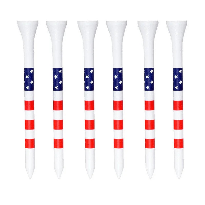Stars and Stripes Blue and White Golf Tee Eco-Friendly Bamboo Wooden Pin Striped Course Accessories