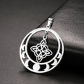 Hollow Celtic Knot Stainless Steel Charm  Gold Color Sun Moon Pendant Amulet Jewelry Accessories for Necklace Bracelet