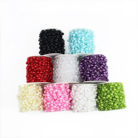 Wholesale Gypsophila 60m Pearls Bead Body Chain Abs Imitation Pearl for Wedding Bouquet Crafts Accessories Diy