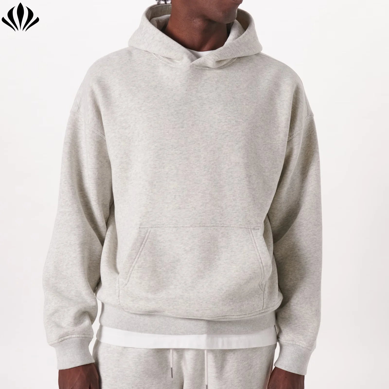 High Quality Custom Men's Soft Kangaroo Pocket Drop Shoulder Oversized Hoodie