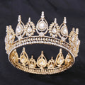 Baroque Luxury Crystal Bridal Round Crown Tiaras Diadem for Women Bride Wedding Hair Accessories Headwear