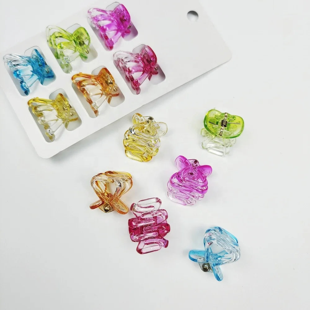 Fashion High-end Hollow Out 2.5cm Small Hair Claw Clips Hair Accessories clear for Women Girls