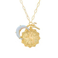 BASQUESUN Factory Wholesale Price Moon Opal Pendant Necklace Trendy Horoscope Zodiac Pendant Necklace