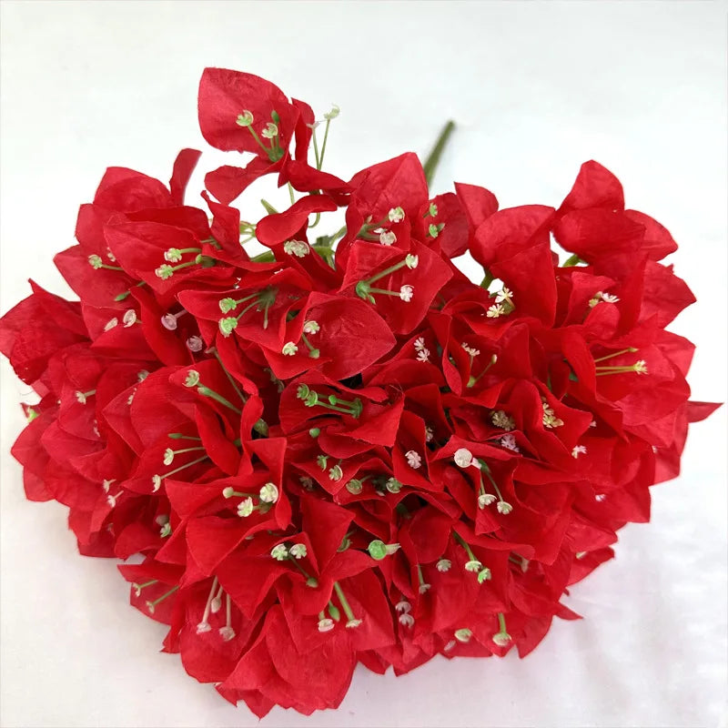 A-1522 Wedding Garden Decoration Plastic Bougainvillea Silk Flower Bouquet Red Bougainvillea Artificial Flowers