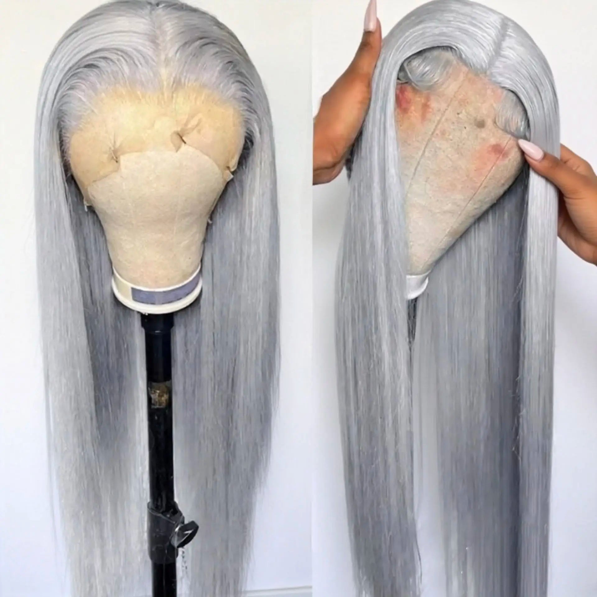 13X4 Transparent for Lace Front Natural Color Virgin Remy Brazilian Straight Human Hair Long Wigs Women 1 Piece