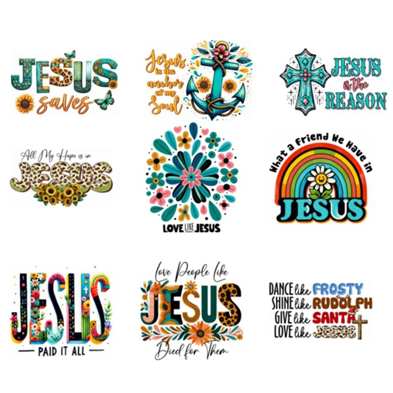 Dtf Jesus Sticker DTF Transfer Stickers Ready to Press Christian Verses Jesus DTFJesus Printing Heat Transfer Sticker