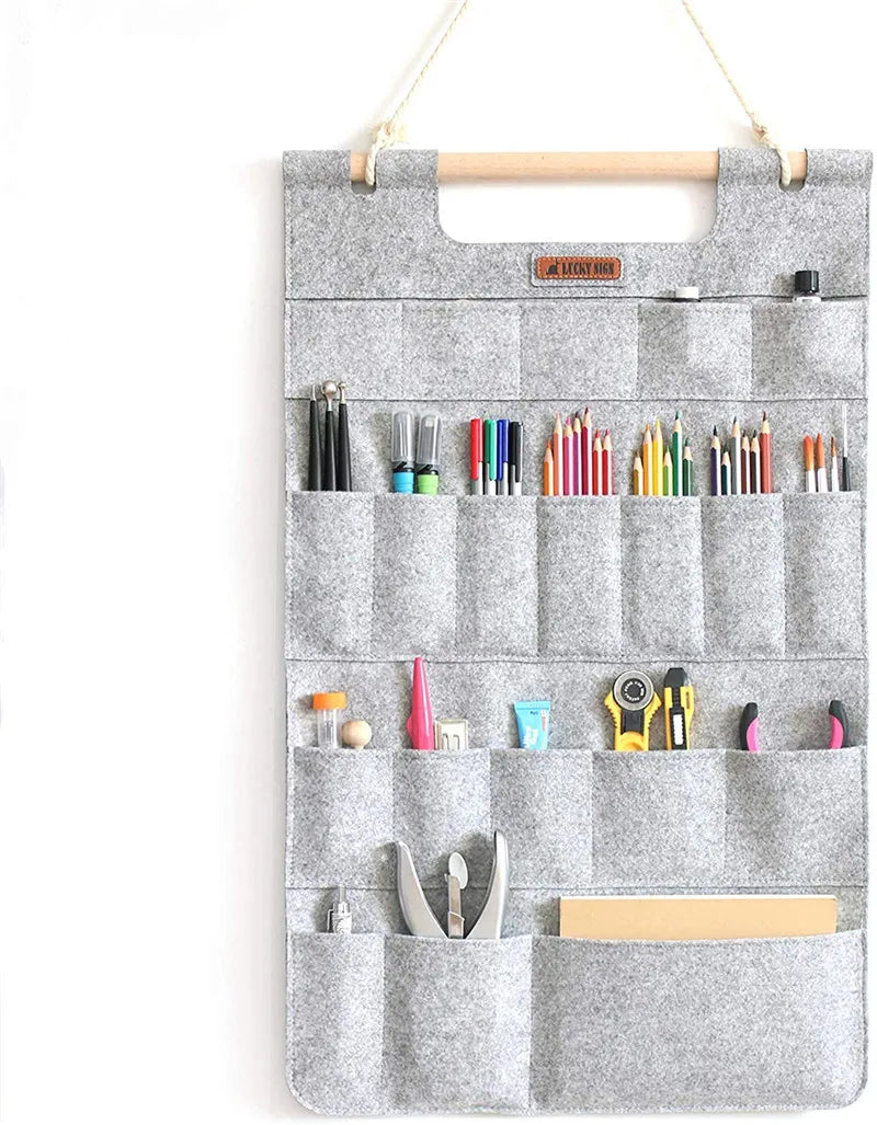 Wall Mounted Wardrobe Hang Bags Wall Toys Organizer Felt Wall Hanging Organizer