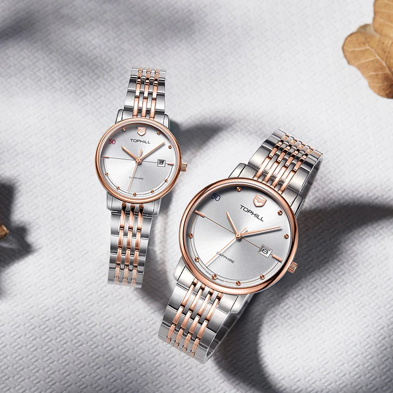 Customized High Quality Minimalist Wristwatch Waterproof Watches Business Sapphire Glass Stainless Steel for Couple Watch