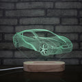Supper Sport Car Design 3d Led Illusion Lamp Boy Friend Young Boy Student Gift Night Light RGB Lamp for Gift