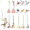 Pet Cat Toy Set Glitter Replacement Head Animal Bell Modeling Cat Teaser Toy Stick Interactive Cat Toy
