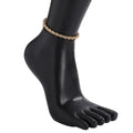 EManco Custom Jewelry Classic Women Stainless Steel  14K Gold Plated Boho Beach Rope Foot Anklets Bracelet for Women