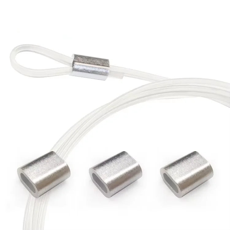 Single Barrel Crimp Sleeves for Fishing Line 0.7/0.9/1.1/1.3/1.5/1.7/1.9/2.1 mm Aluminum Oval Crimping Sleeves Fishing Crimps