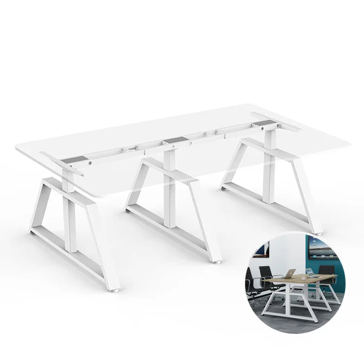 Modern Office Furniture I Shaped 3 Legged Electric Adjustable Sit to Stand Conference Table