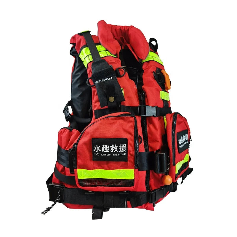 CE Certificates Sea Rescue Life Jacket Multi-pocket Life-saving High Buoyancy Professional Water Rescue PFDs Rescue Life Jacket