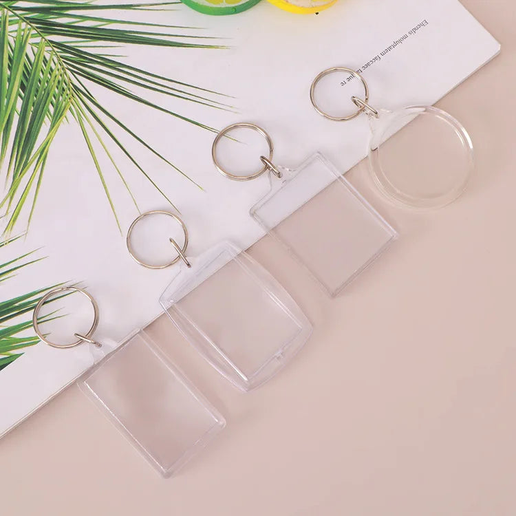 Photo Frame Clear Blank Acrylic Keychain Transparent Plastic Storage Tag Hanging Photo Acrylic Keychain Keychains Blank