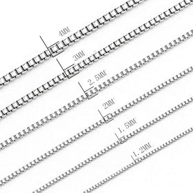 Silver Steel Color Stainless Steel Box Chain for Chain Necklace & Bracelet Making