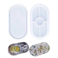 Soft Flexible Oval Crystal Silicone Molds for Casting with Resin Concrete Cement and Polymer Clay Oval Silicone Plate Mold