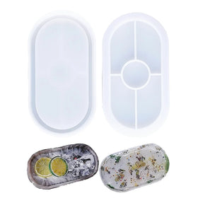Soft Flexible Oval Crystal Silicone Molds for Casting with Resin Concrete Cement and Polymer Clay Oval Silicone Plate Mold
