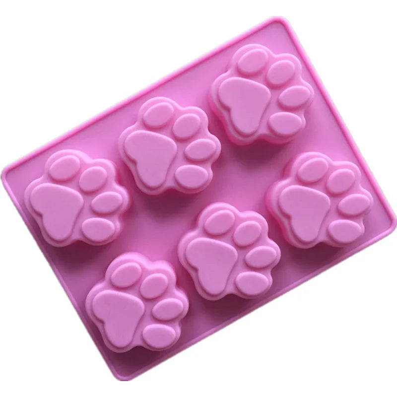 Saffron Silicone Dog Paw Mold Homemade DIY Cake and Jelly Baking Tools for Creating Paw Print Silhouettes